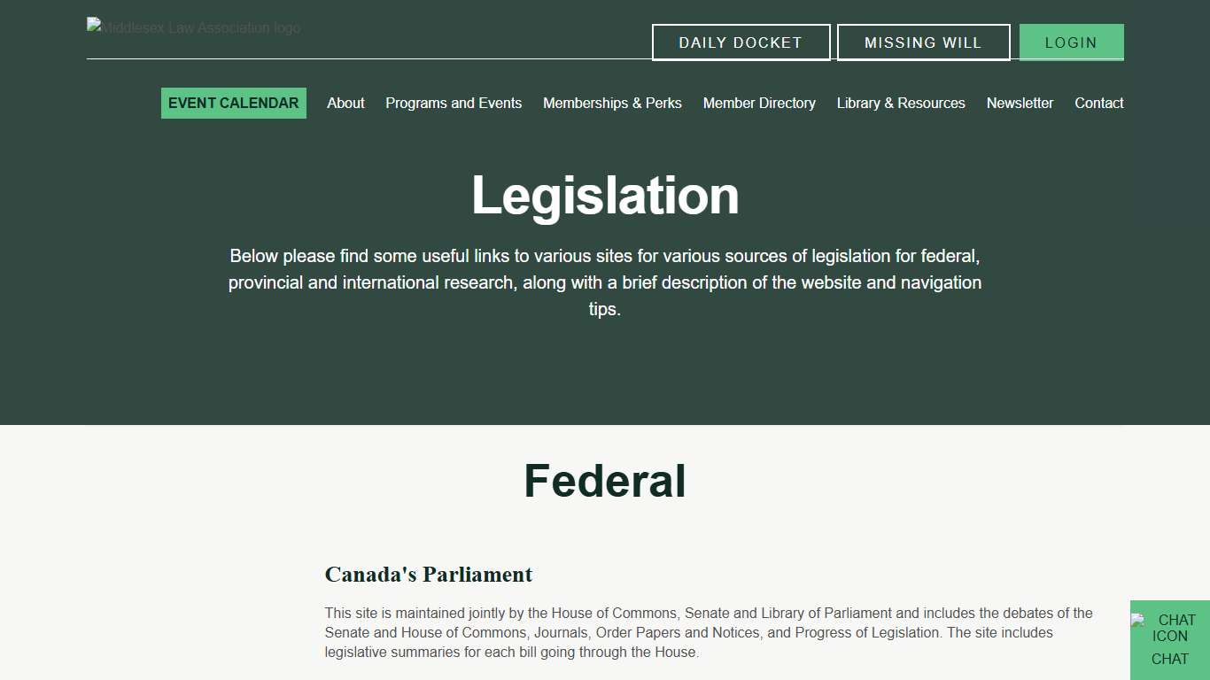 Legislation Middlesex Law Association